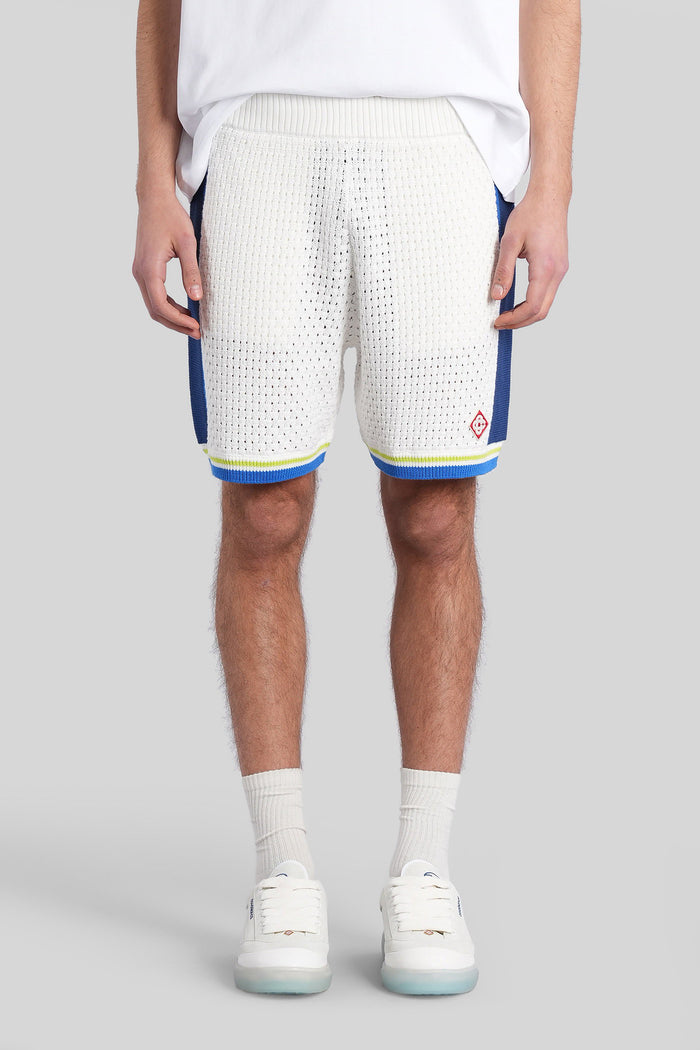 Shorts in white cotton Abbigliamento