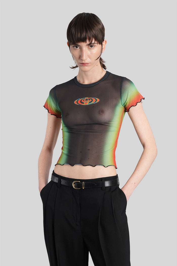 T-Shirt Black Polyester Abbigliamento