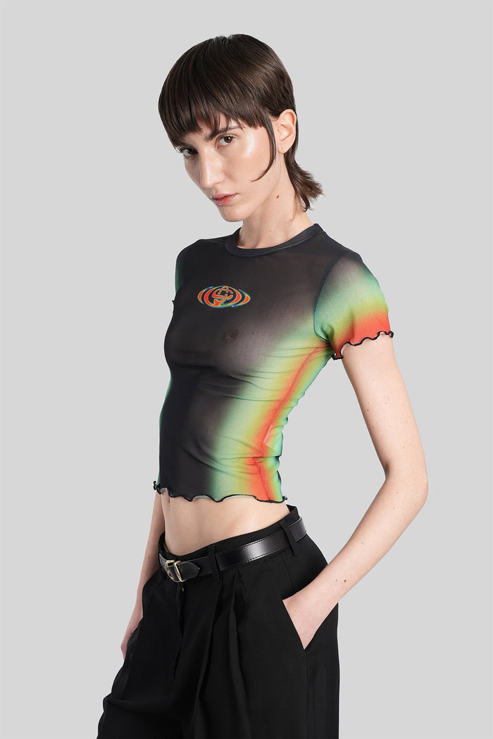T-Shirt Black Polyester Abbigliamento