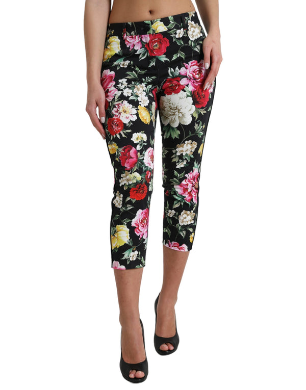 Dolce & Gabbana 97% Cotton cropped pants in black