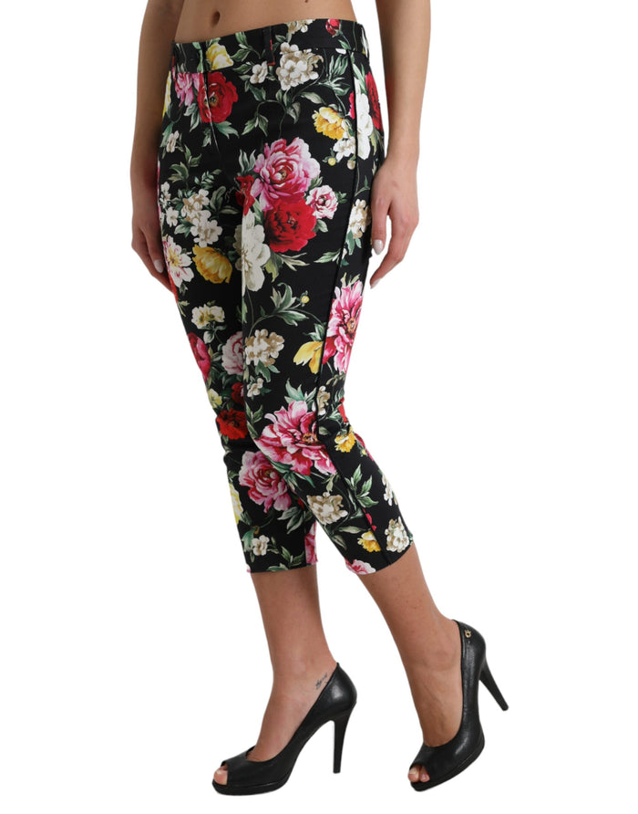 Dolce & Gabbana 97% Cotton cropped pants in black — view 2