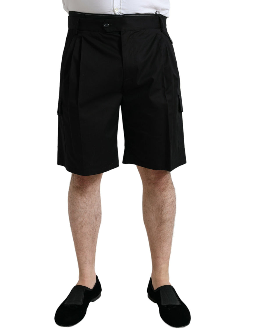 Dolce & Gabbana 78% Cotton bermuda shorts in black