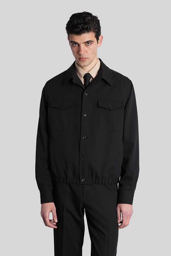 Casual jacket in black wool Abbigliamento