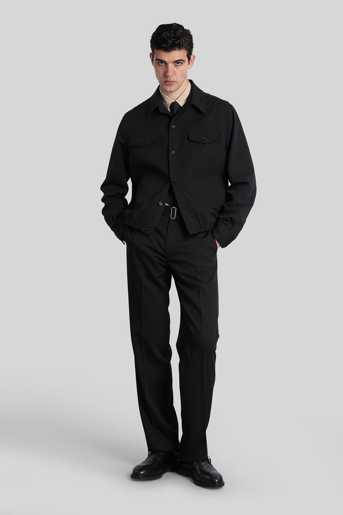 Casual jacket in black wool Abbigliamento