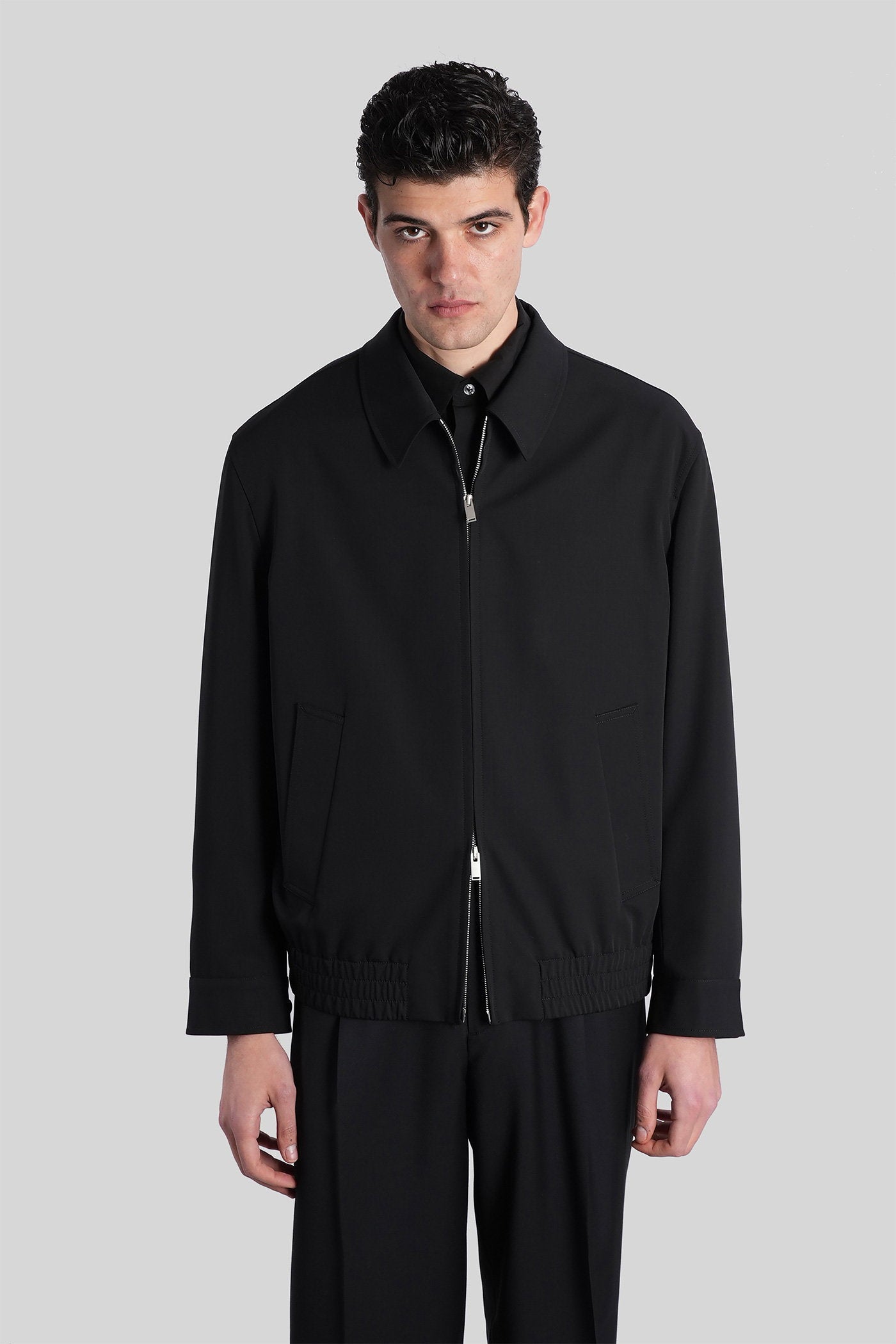 Casual jacket in black wool Abbigliamento