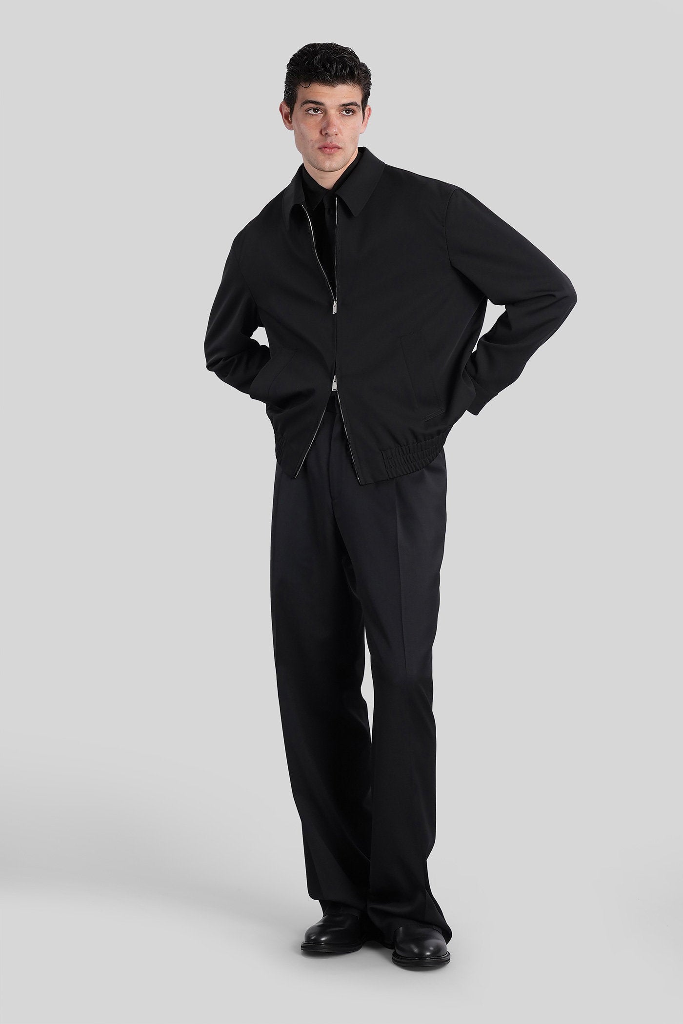 Casual jacket in black wool Abbigliamento
