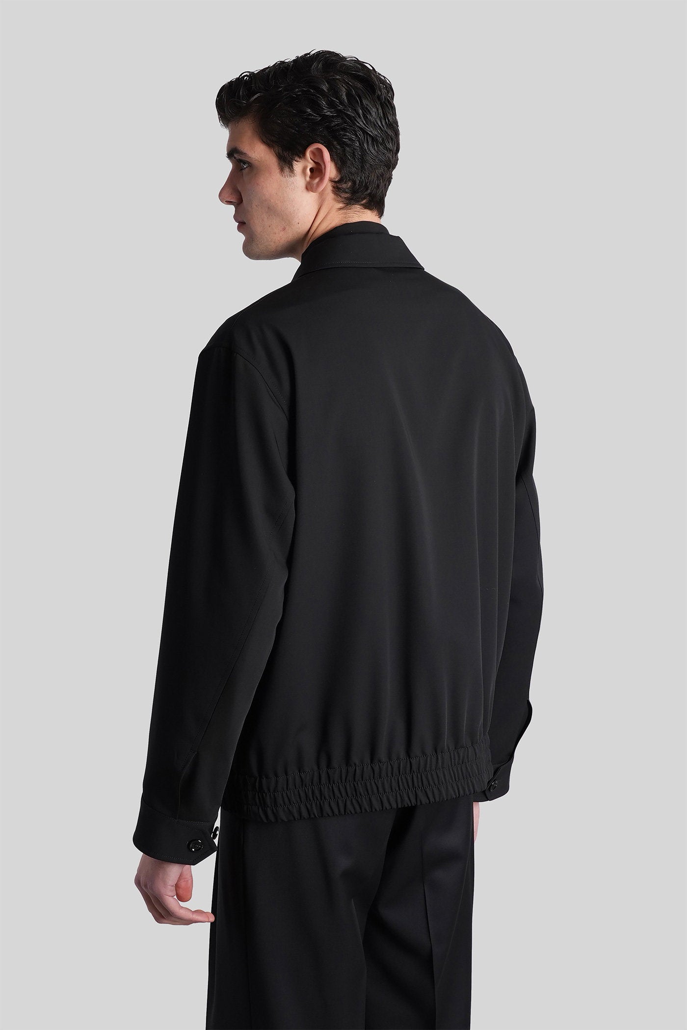 Casual jacket in black wool Abbigliamento