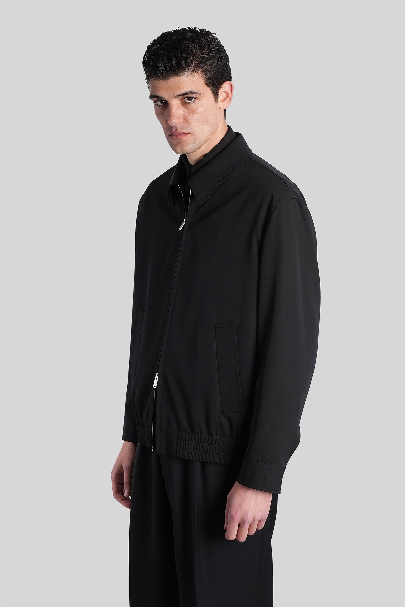Casual jacket in black wool Abbigliamento