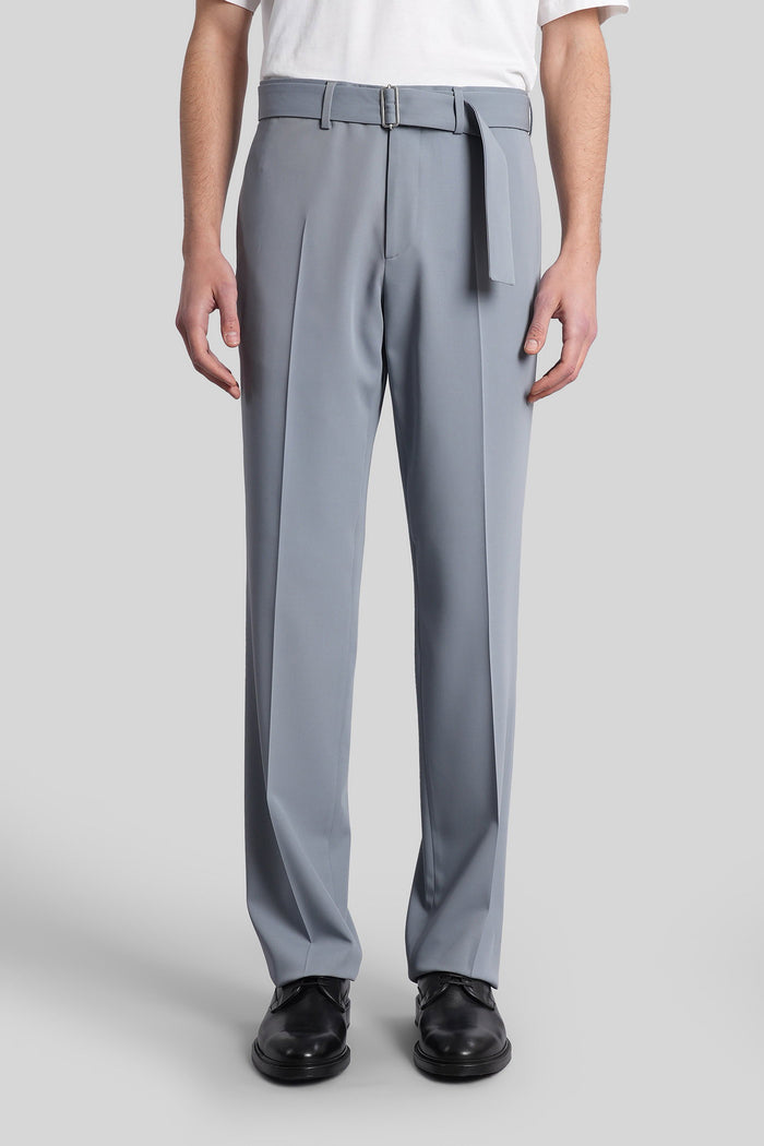 Pants in cyan wool Abbigliamento