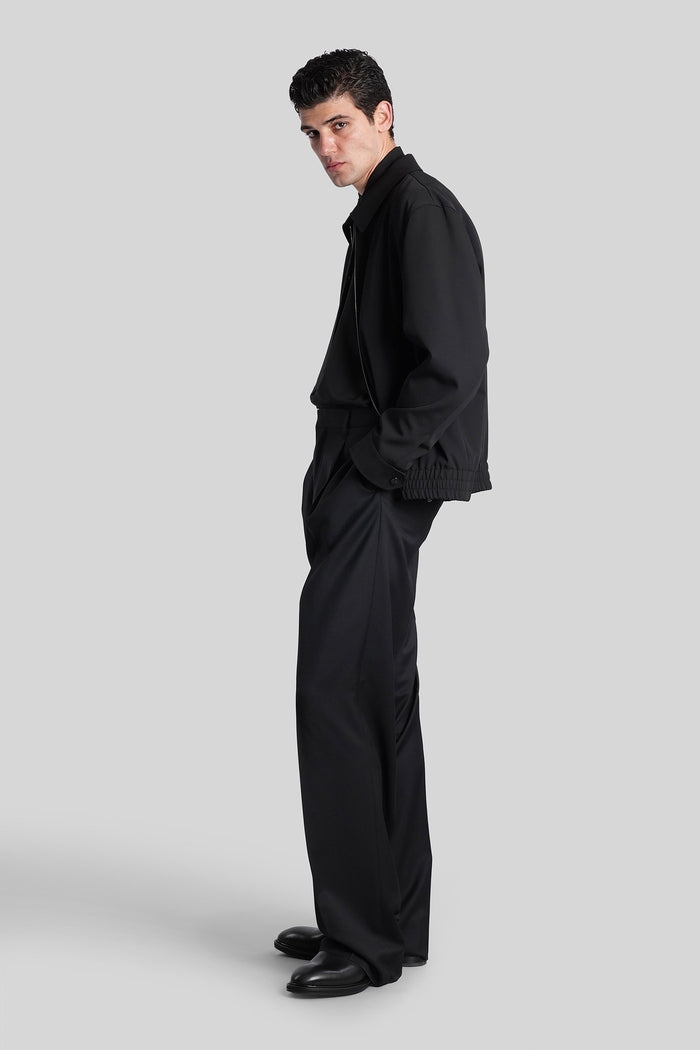 Pants in black wool Abbigliamento