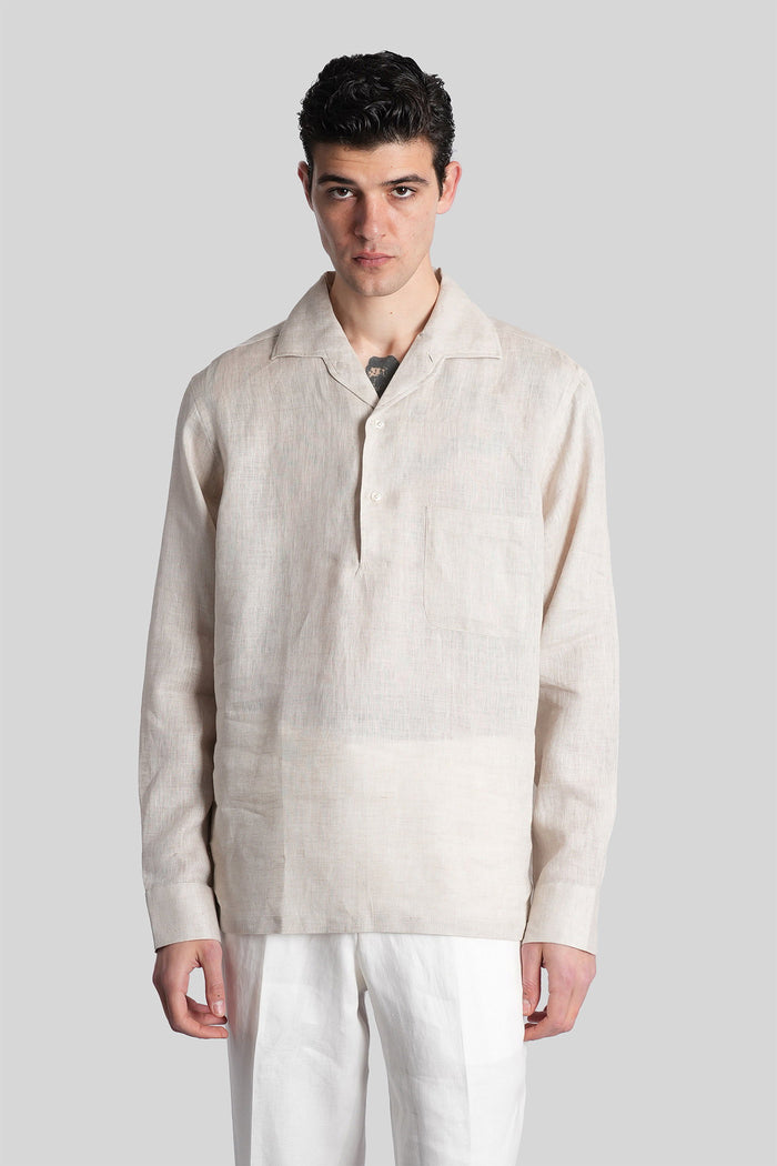 Shirt in beige linen Abbigliamento