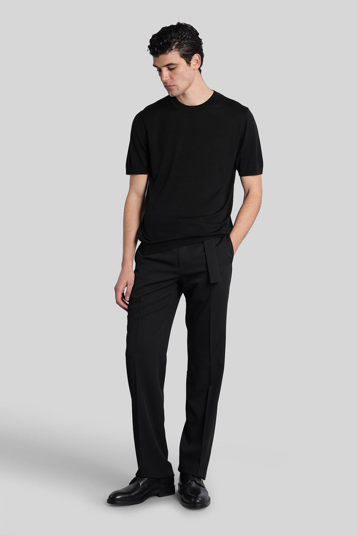 T-Shirt in black silk Abbigliamento