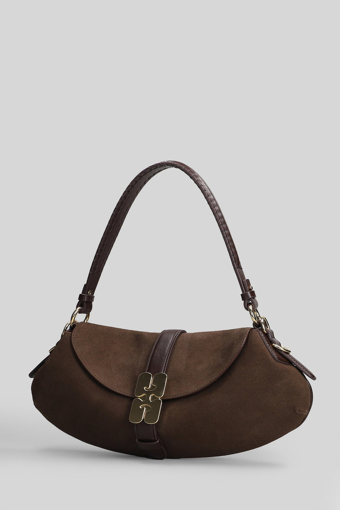 B Kat Shoulder Bag Brown Suede Borse
