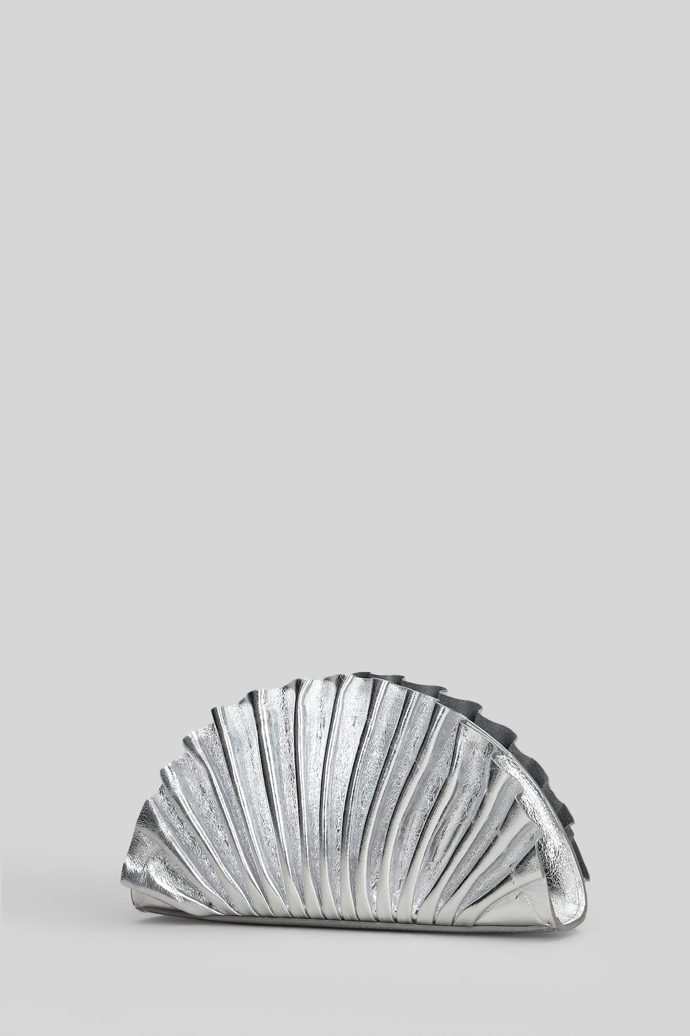 Nala Clutch in silver leather Borse