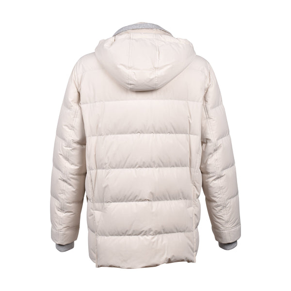 Brunello Cucinelli Mens Off White Quilted Jacket Clothing