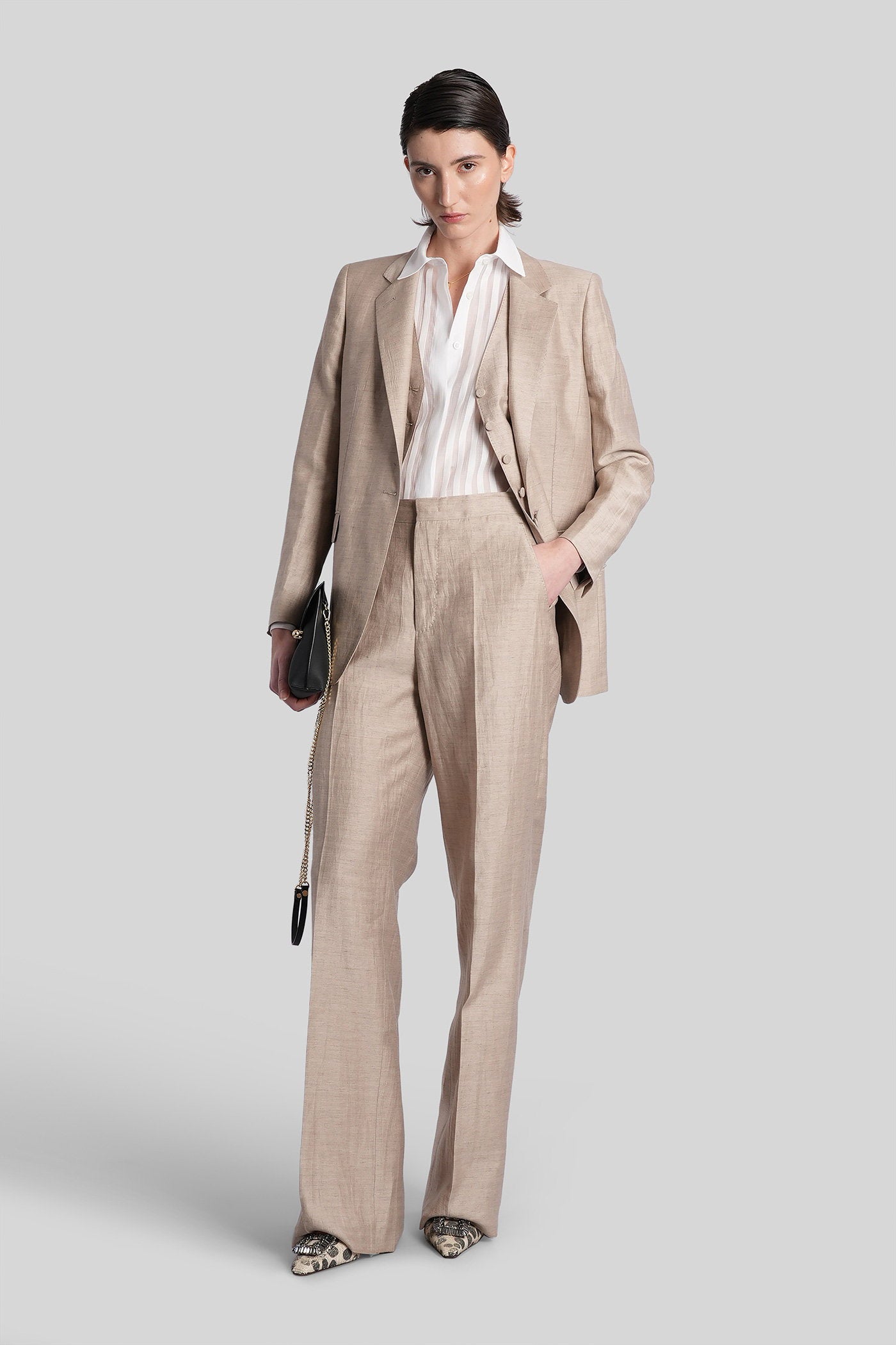 Natalee Shirt in white wool and polyester Abbigliamento