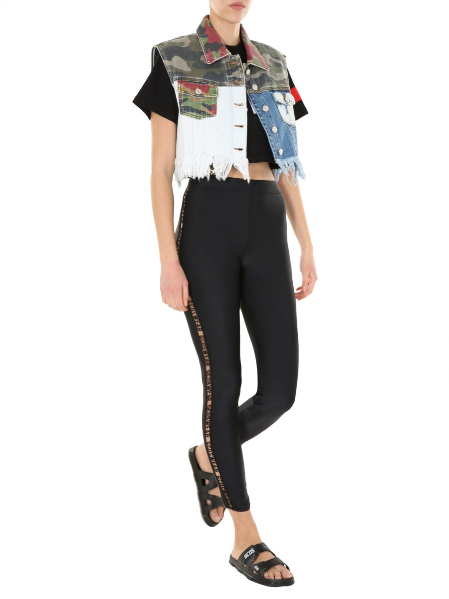 Denim Vest Multicolour Cotton Jacket