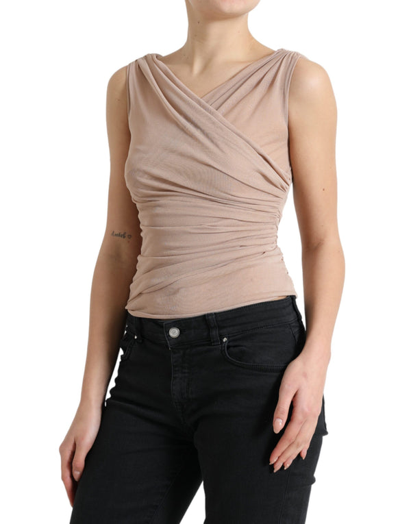 Dolce & Gabbana 82% Viscose 18% Nylon tank top in beige