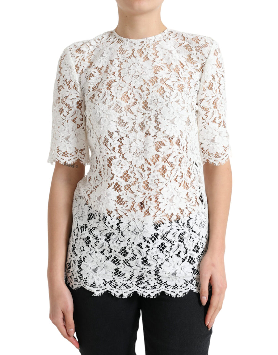 Dolce & Gabbana 52% Cotton 39% Viscose 9% Nylon blouse in white