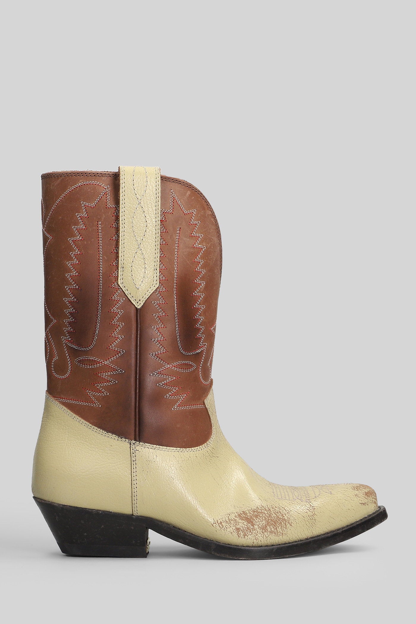 Wish Star texan Ankle boots in beige leather Scarpe