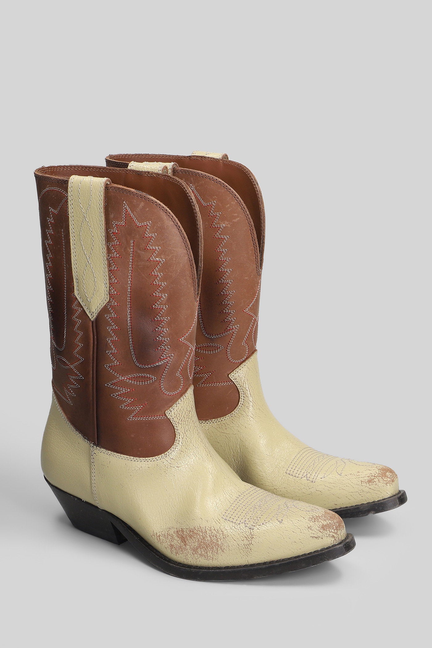 Wish Star texan Ankle boots in beige leather Scarpe