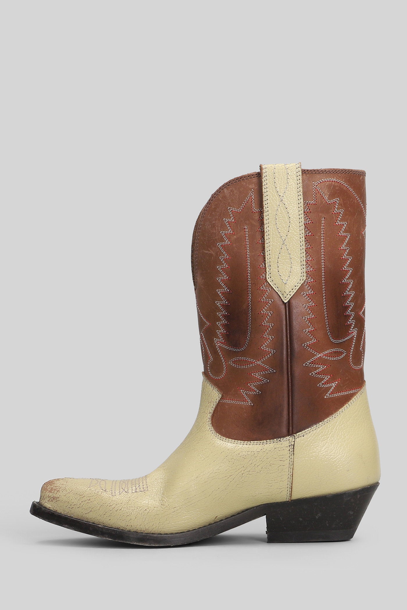 Wish Star texan Ankle boots in beige leather Scarpe