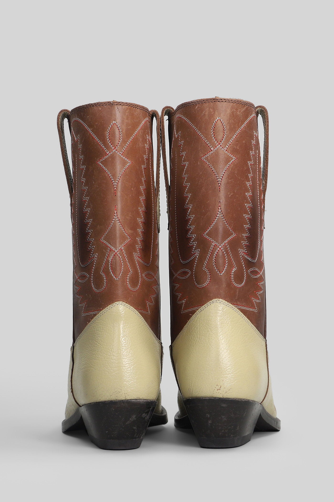 Wish Star texan Ankle boots in beige leather Scarpe