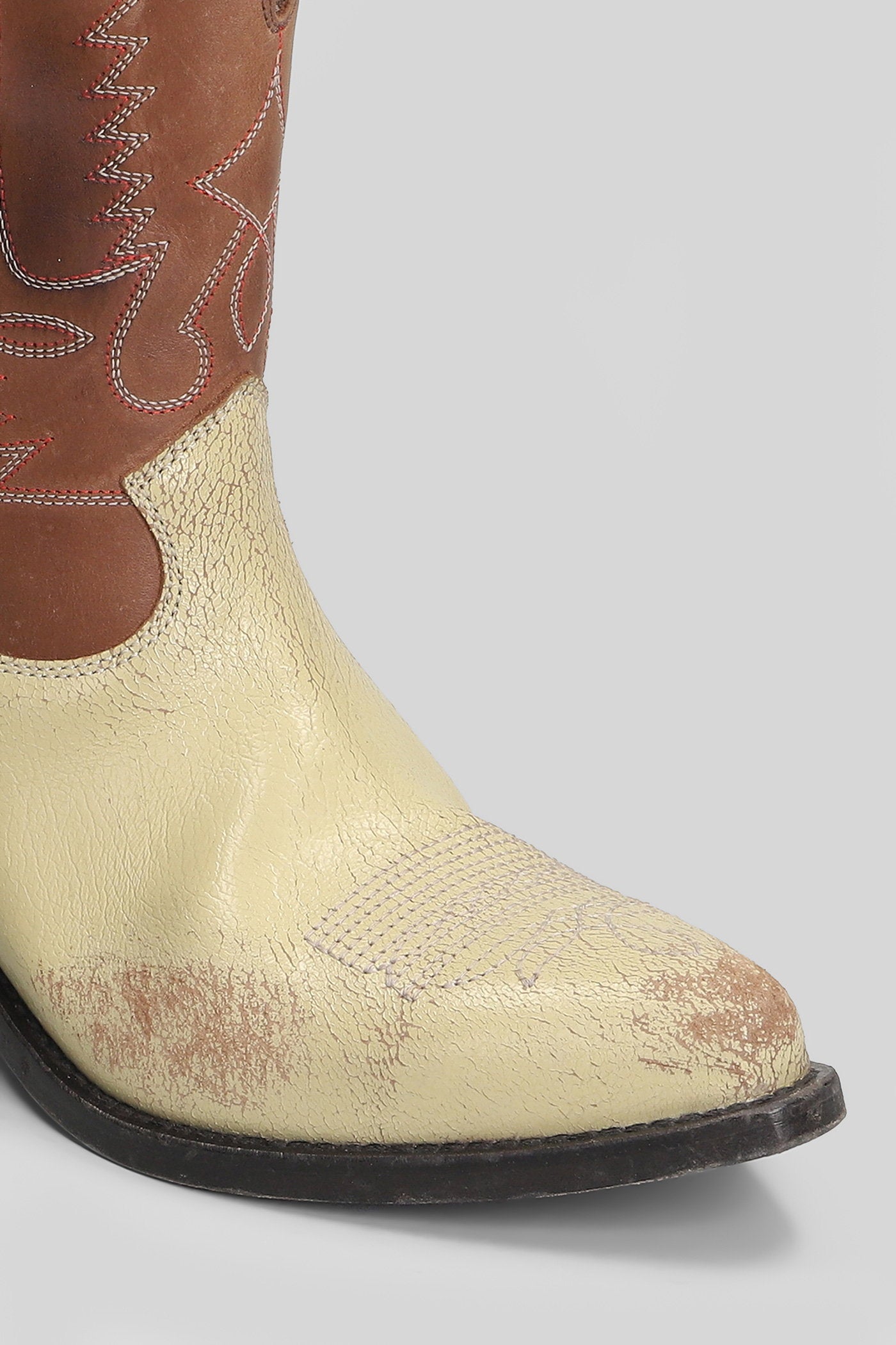 Wish Star texan Ankle boots in beige leather Scarpe