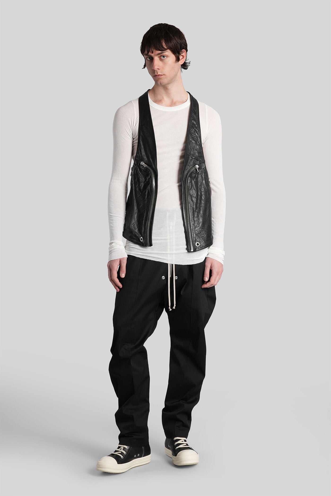 Rib Ls T White Viscose Abbigliamento