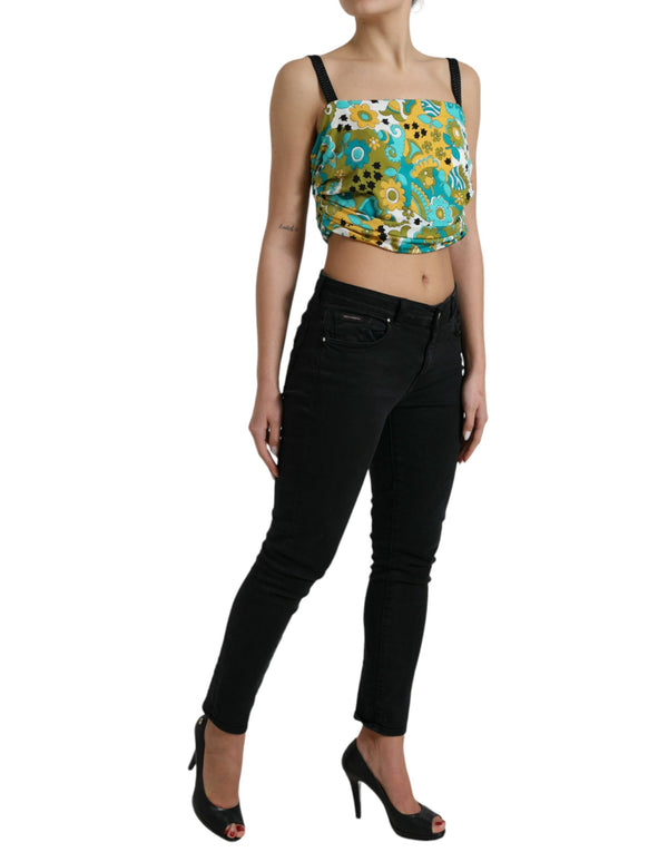Dolce & Gabbana 91% Silk 9% Elastane tank top in multicolor