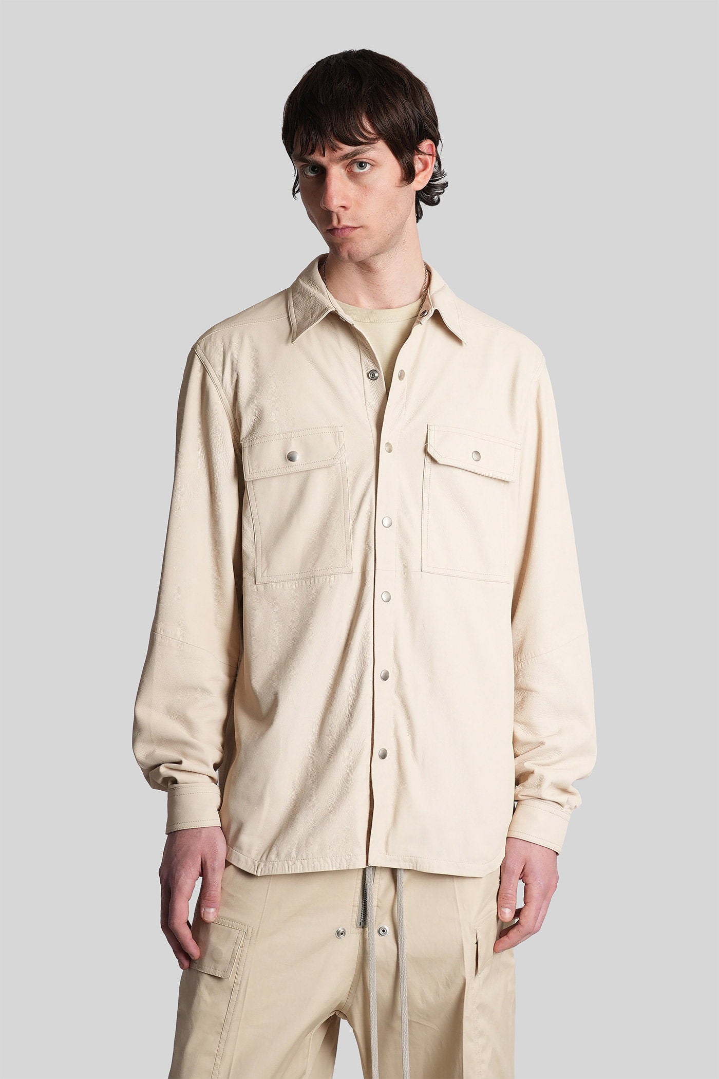Outershirt Leather Jacket Beige Abbigliamento
