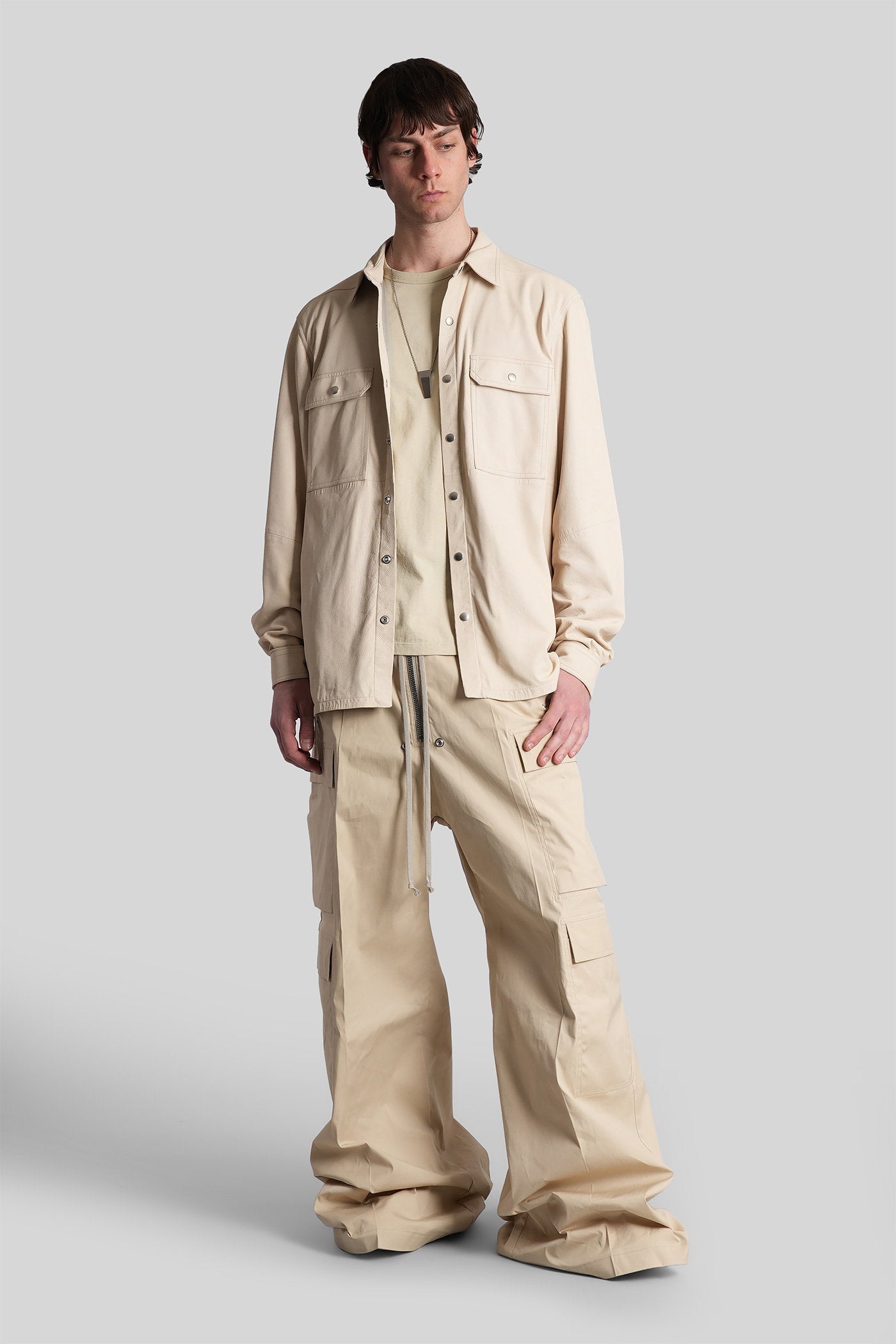 Outershirt Leather Jacket Beige Abbigliamento