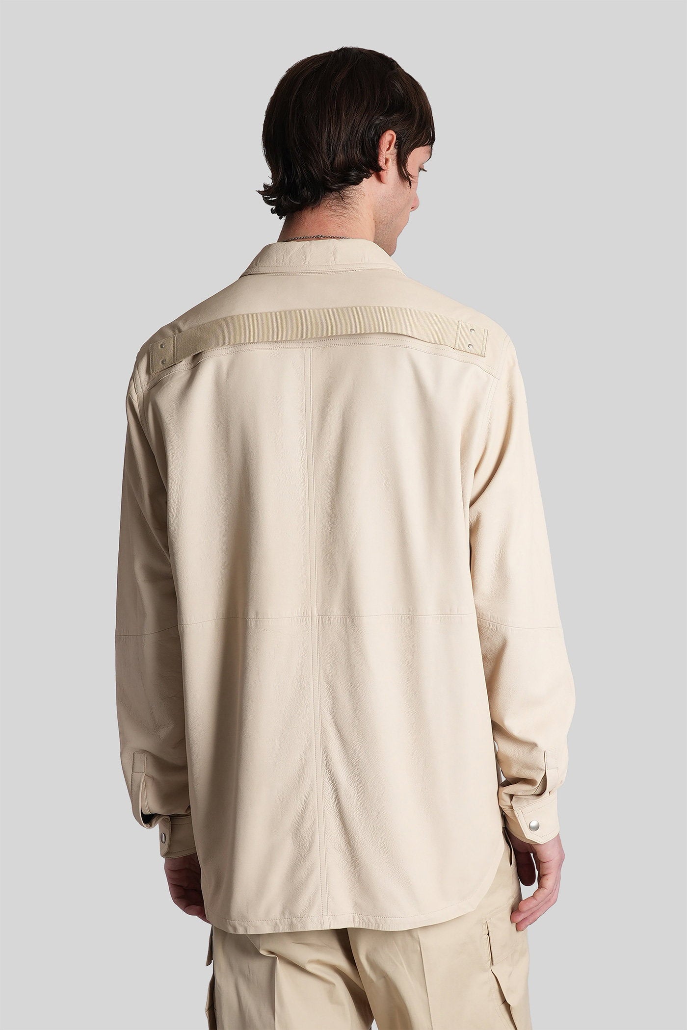 Outershirt Leather Jacket Beige Abbigliamento