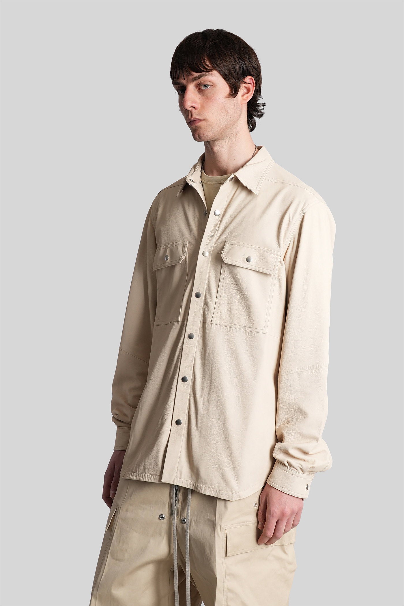 Outershirt Leather Jacket Beige Abbigliamento