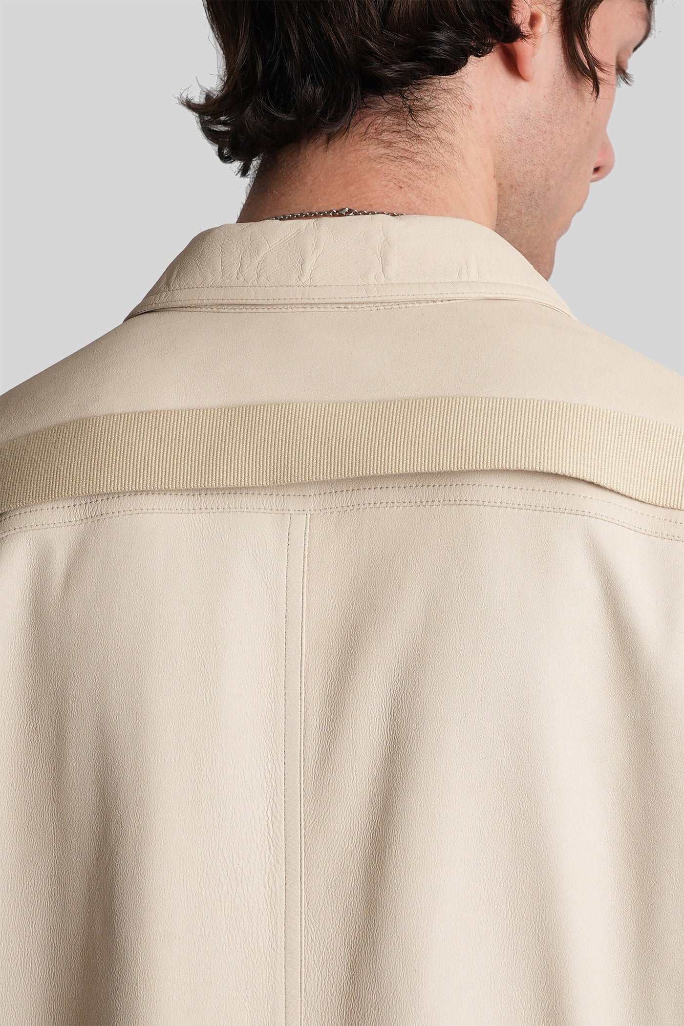 Outershirt Leather Jacket Beige Abbigliamento