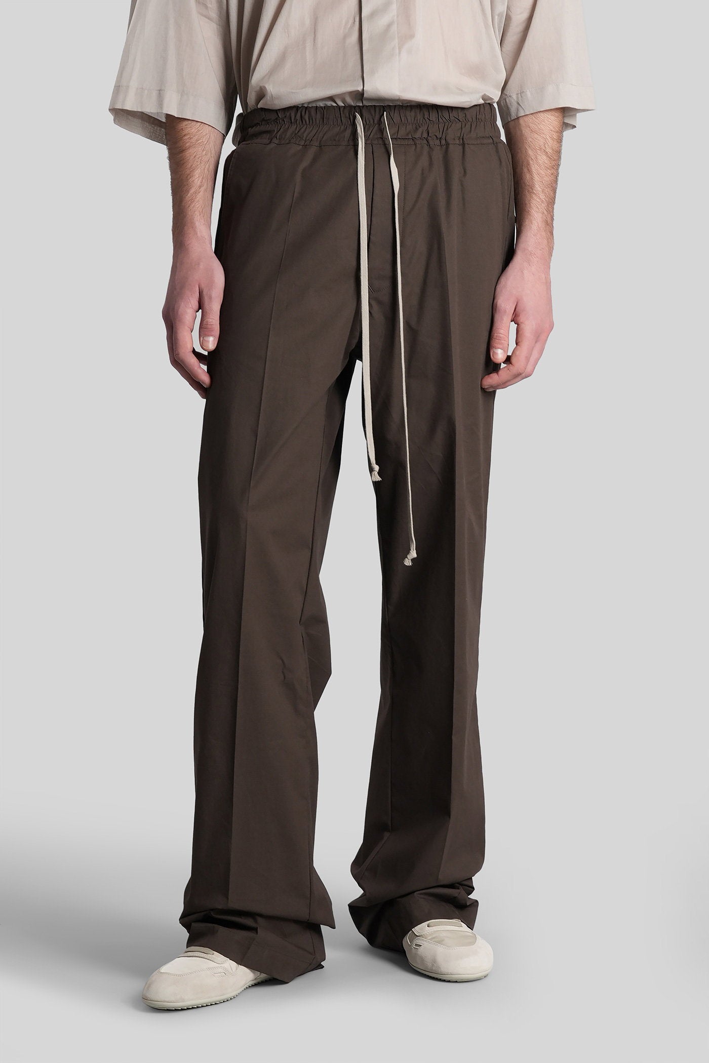 Dietrich Drawstring Pants Grey Cotton Abbigliamento