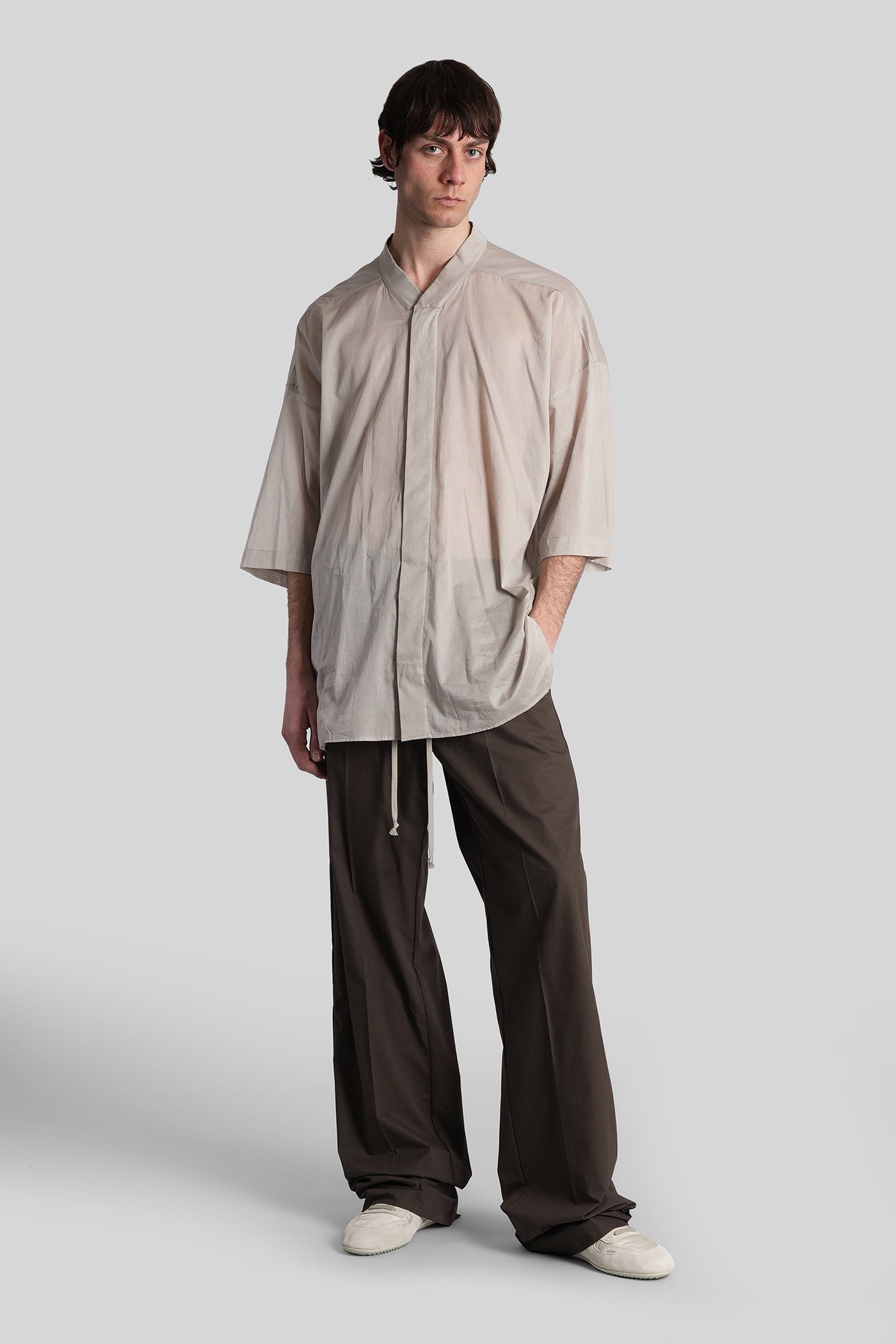 Dietrich Drawstring Pants Grey Cotton Abbigliamento