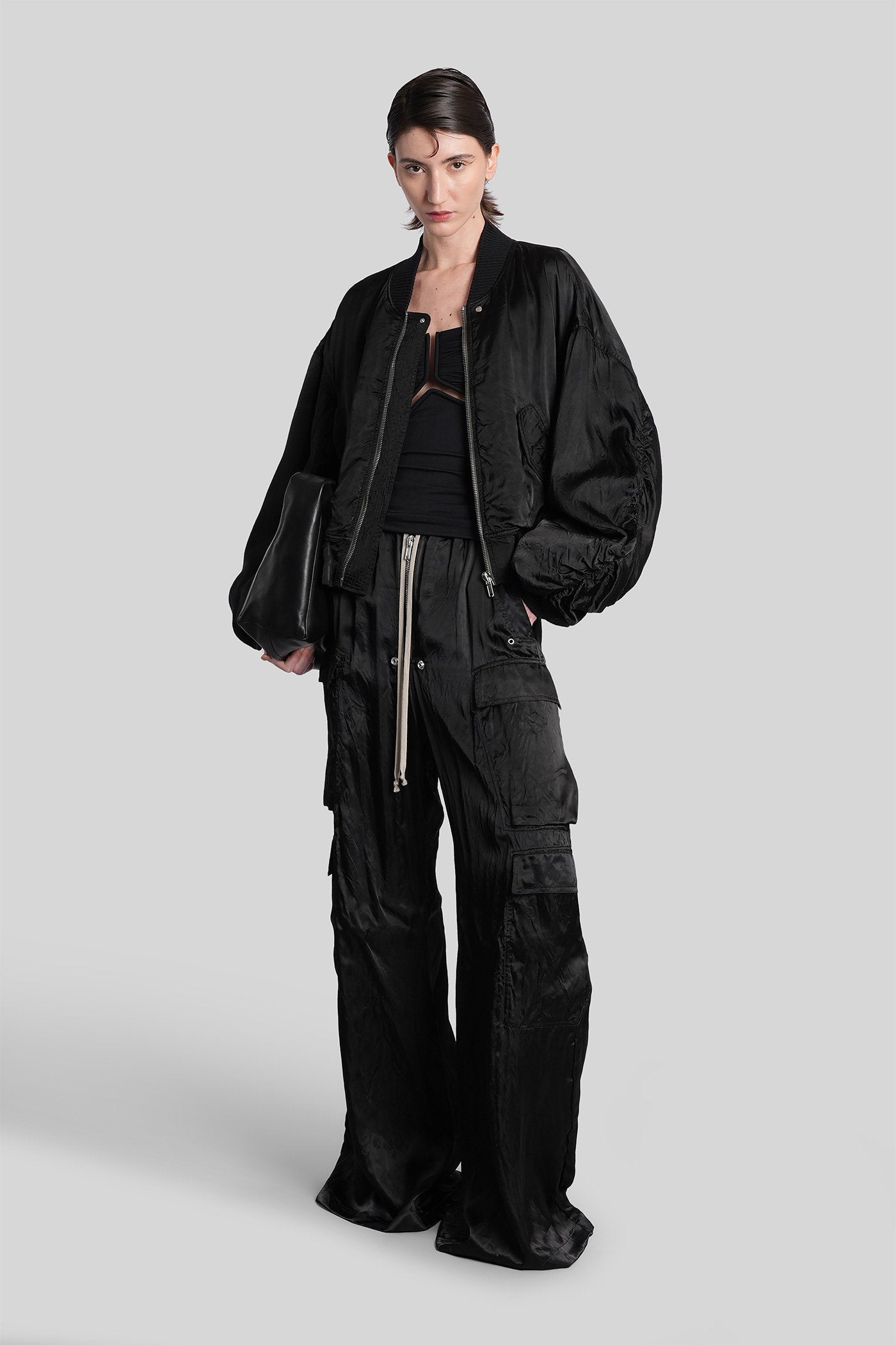 Alannah prong bustie Topwear in black nylon Abbigliamento