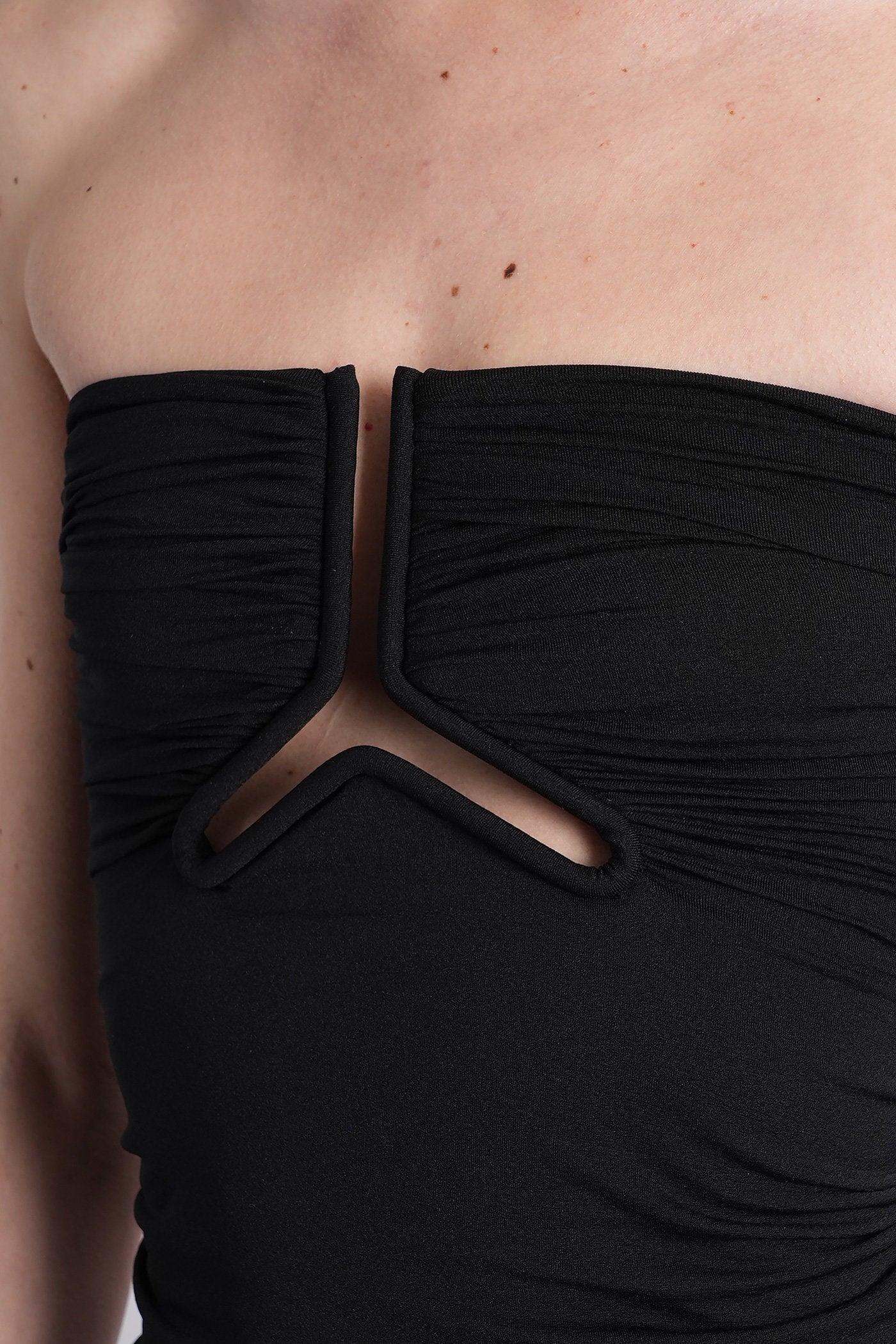 Alannah prong bustie Topwear in black nylon Abbigliamento