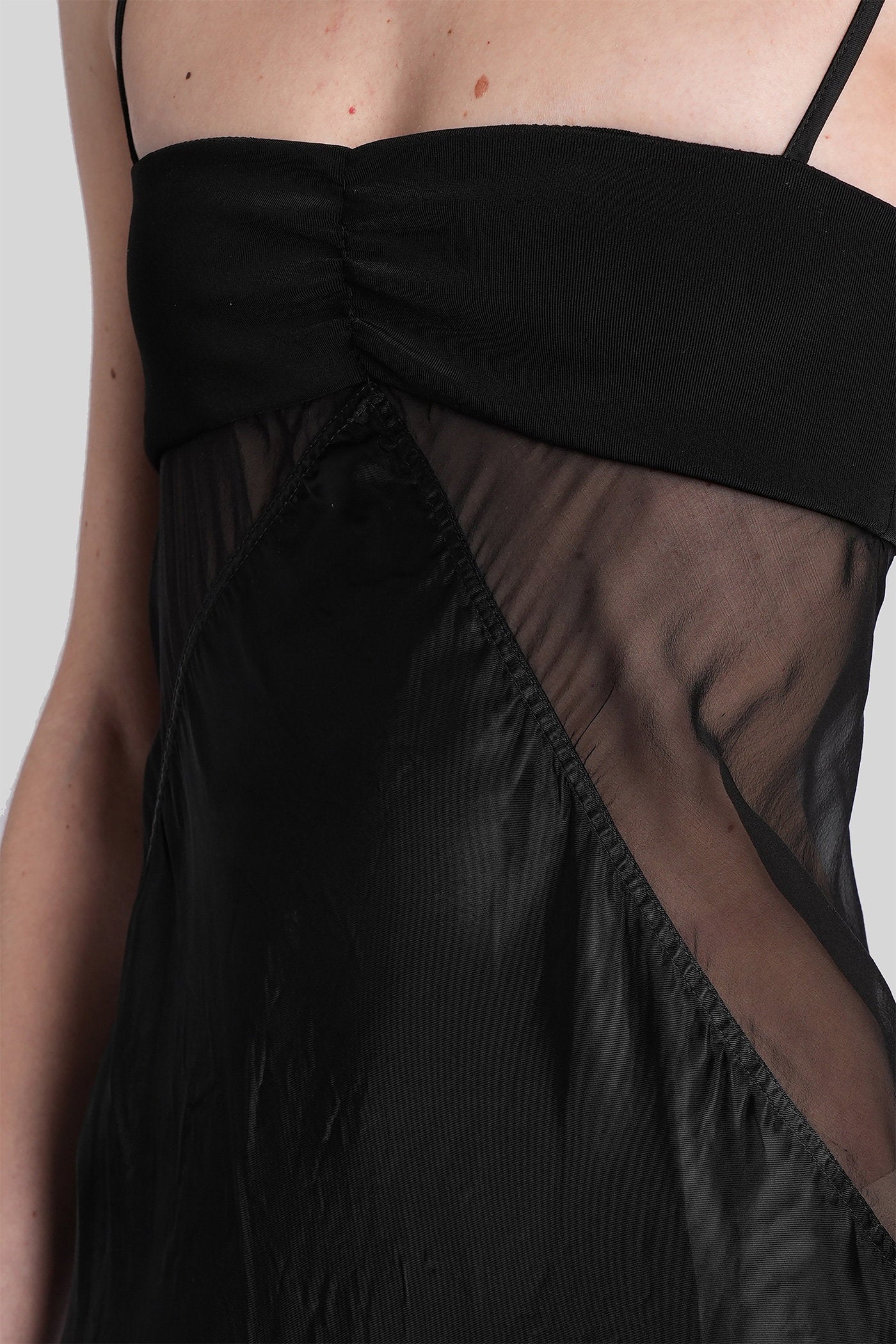 Combo slip top Topwear in black polyamide polyester Abbigliamento