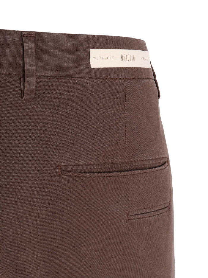 Trousers Brown Lyocell Cotton Elastane