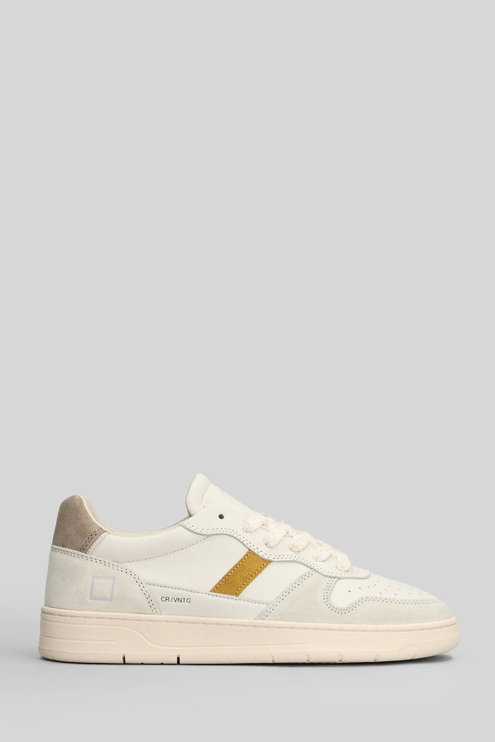 Court 2.0 Vintage Sneakers Beige Suede And Leather Scarpe