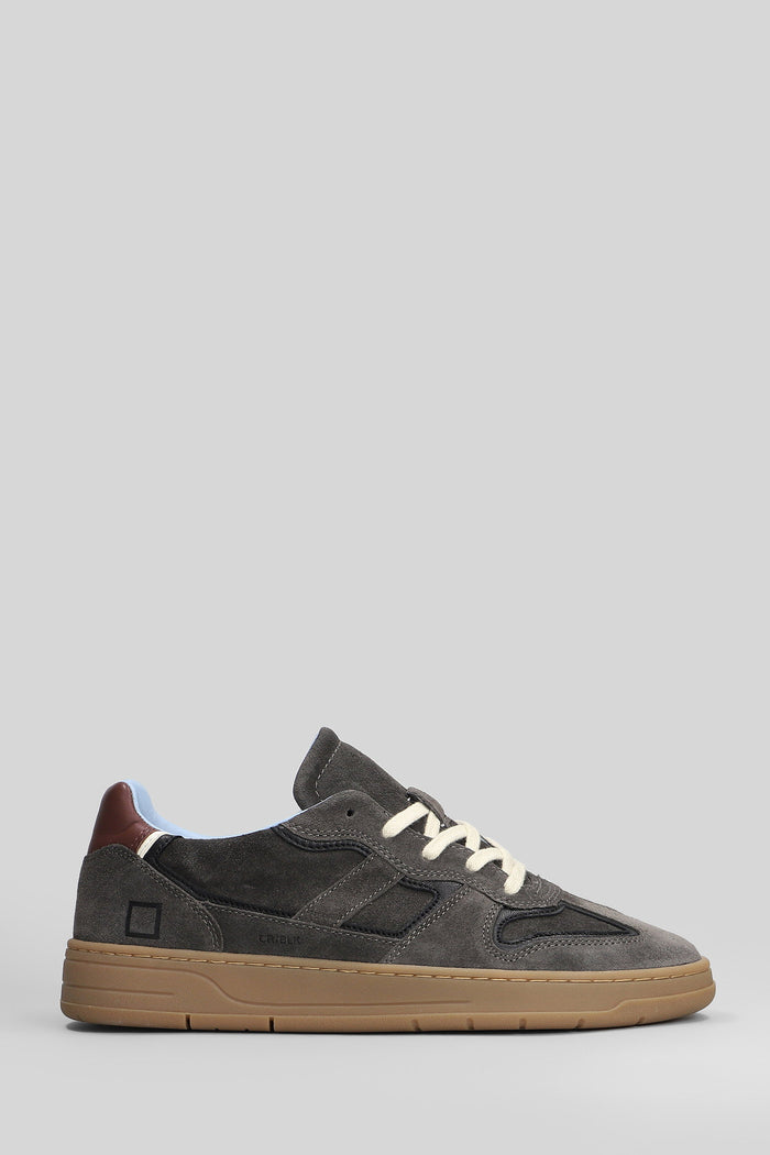 Court Insert Block Sneakers in grey suede Scarpe