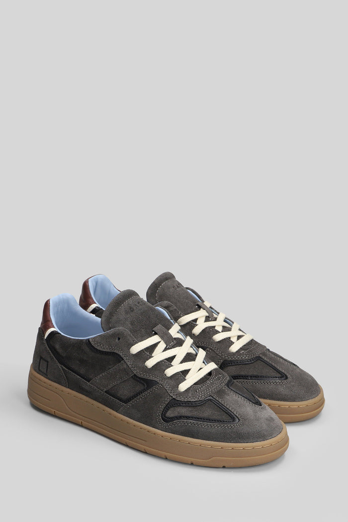 Court Insert Block Sneakers in grey suede Scarpe