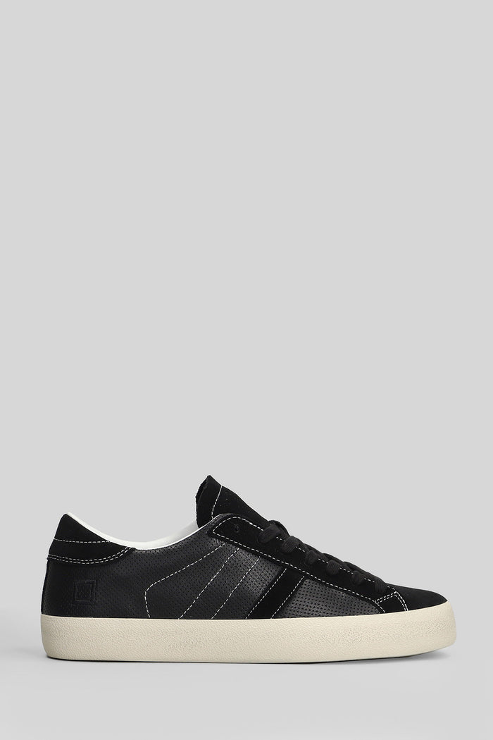 Hill Low Perforated Sneakers in black suede and leather Scarpe
