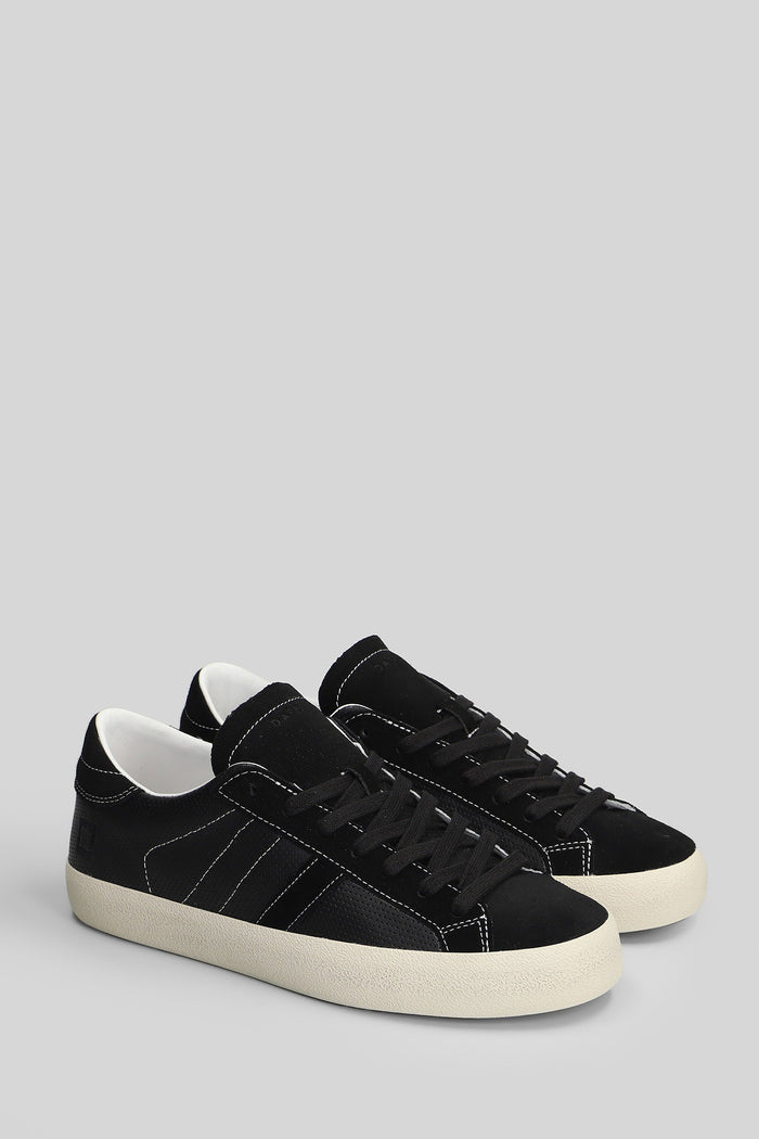Hill Low Perforated Sneakers in black suede and leather Scarpe