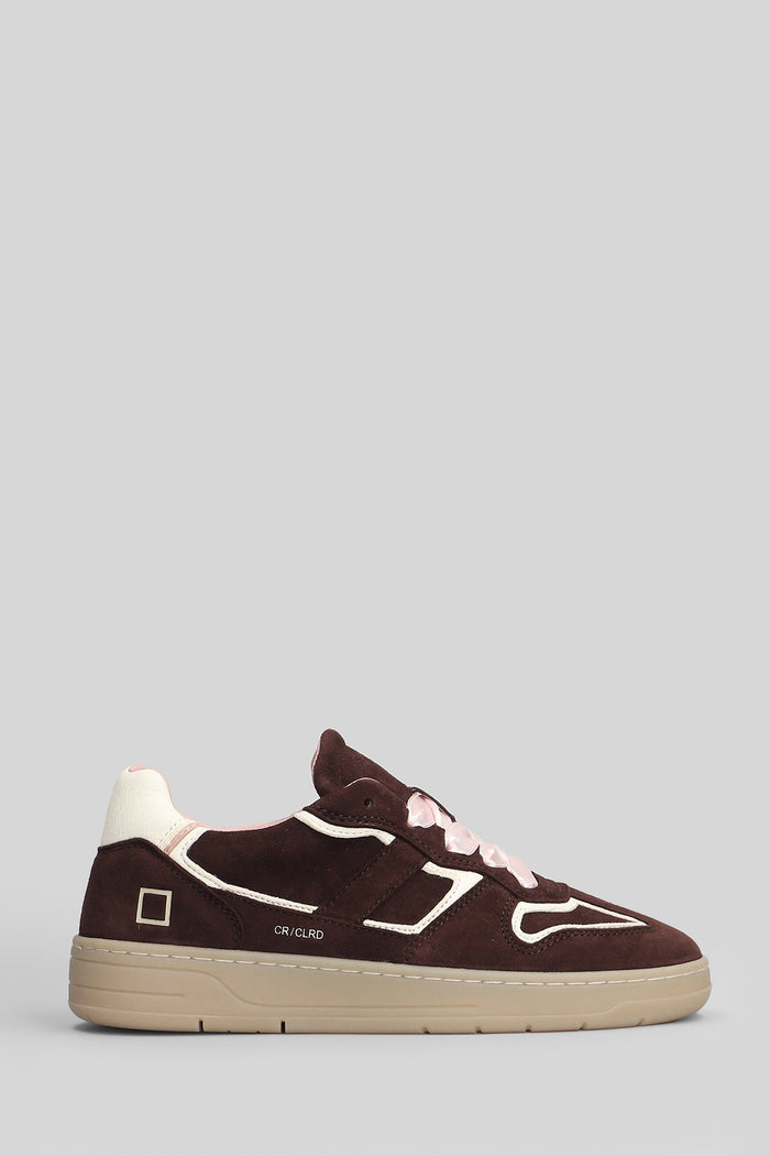 Court Insert Colored Sneakers in brown suede Scarpe