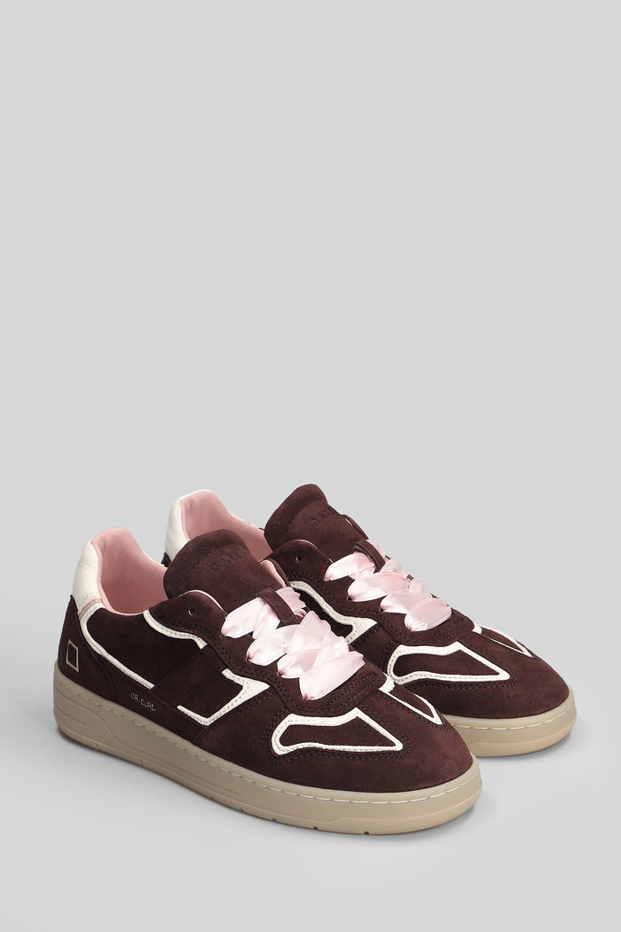 Court Insert Colored Sneakers in brown suede Scarpe