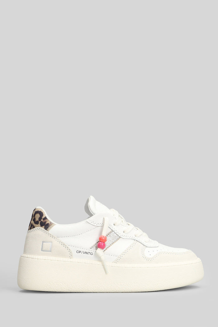 Court Platform Vinta Sneakers in white suede and leather Scarpe