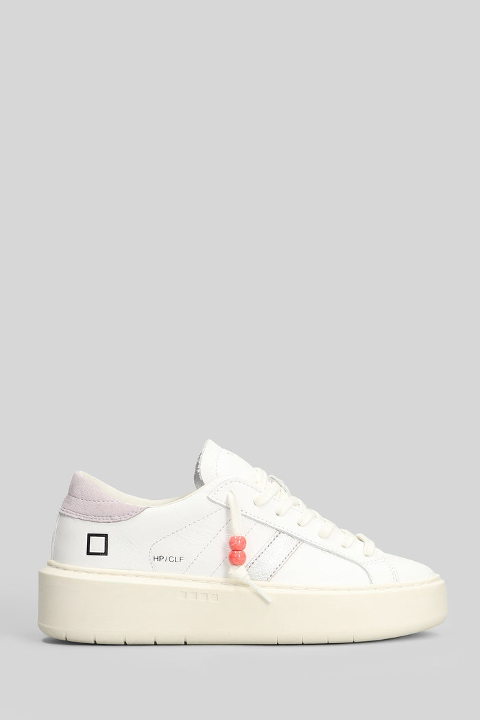 Hill Low Platform Sneakers in white leather Scarpe